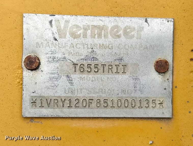 image for item FB0653 2005 Vermeer T655 commander 2 trencher