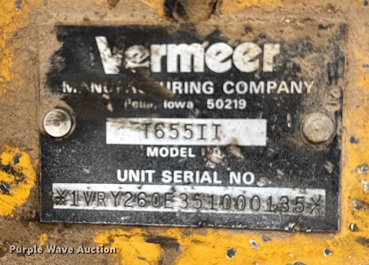 image for item FB0653 2005 Vermeer T655 commander 2 trencher