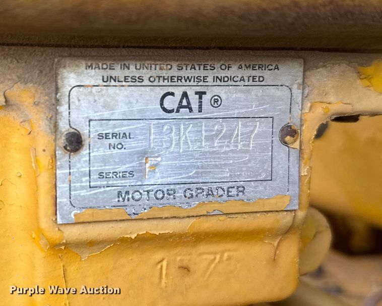image for item FB0656 1968 Caterpillar 12F motor grader