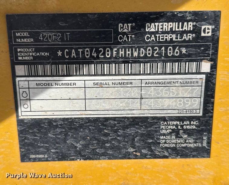 image for item FB0657 2017 Caterpillar 420F2 IT backhoe