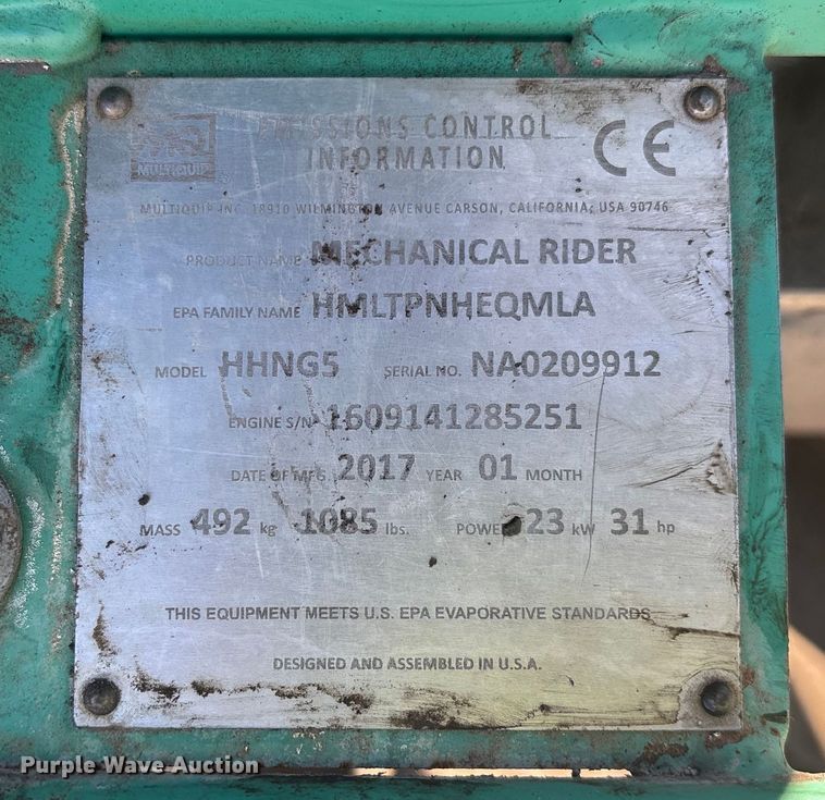 image for item FB5467 2017 Multiquip HHNG5 power trowel