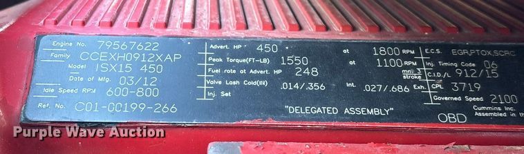 image for item FG0017 2013 Freightliner Cascadia dump truck