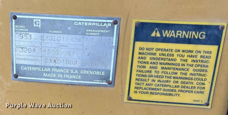 image for item FG0041 1987 Caterpillar 953 track loader