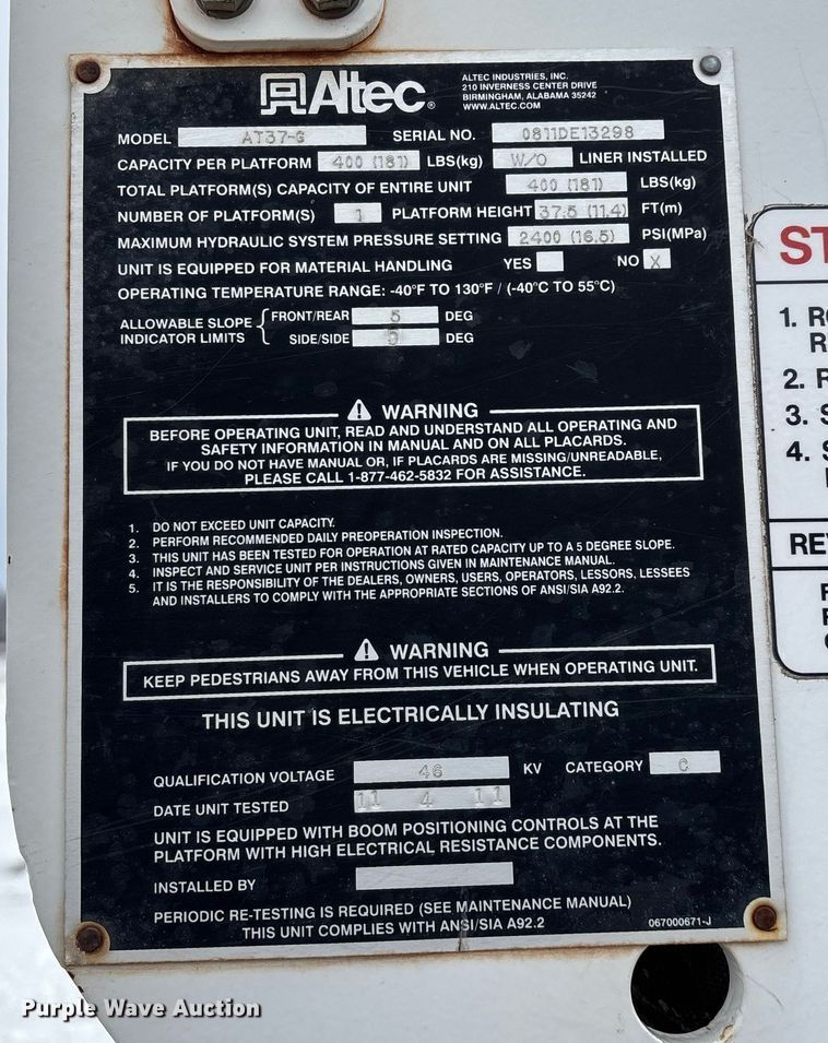 image for item FG0042 2011 Ford F550 Super Duty XL bucket truck