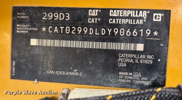 image for item FG0043 2022 Caterpillar 299D3 skid steer loader