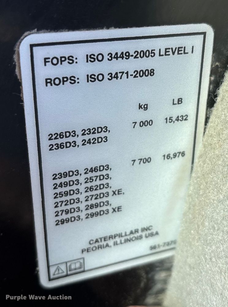 image for item FG0058 2021 Caterpillar 299D3 tracked skid steer loader