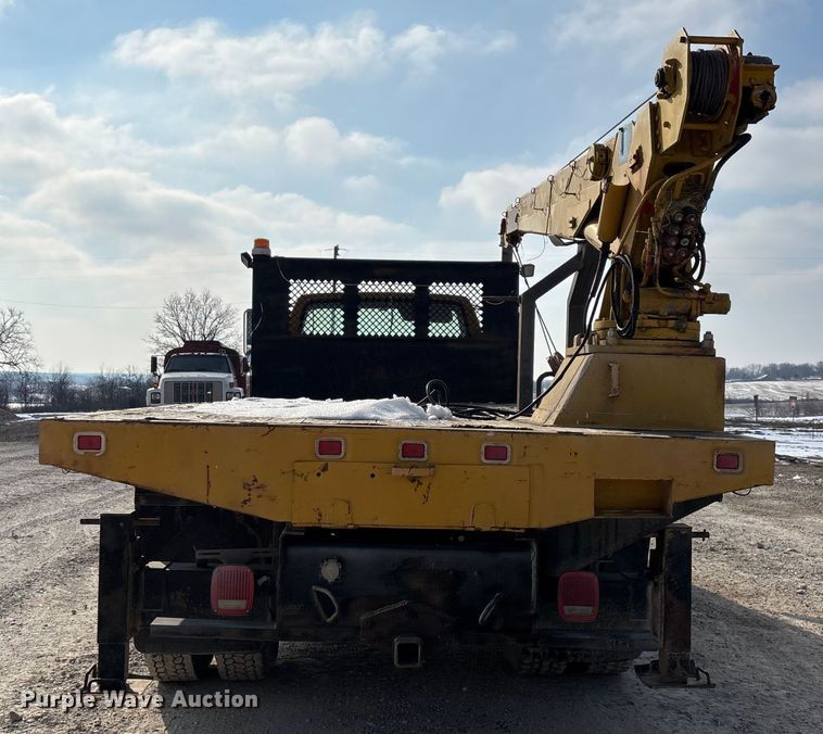 image for item FG0065 1996 Ford F-Series Flat bed truck with crane