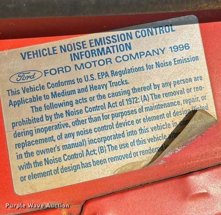 image for item FG0065 1996 Ford F-Series Flat bed truck with crane