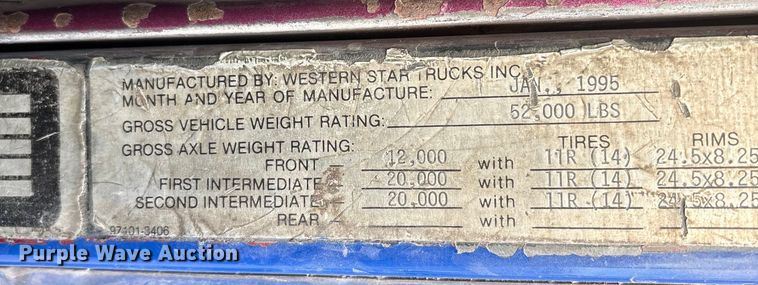 image for item FG2582 1995 Western Star 4900 dump truck