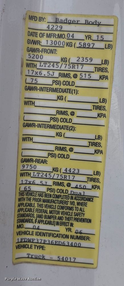 image for item FG2594 2006 Ford F350 Super Duty XL utility bed pickup truck