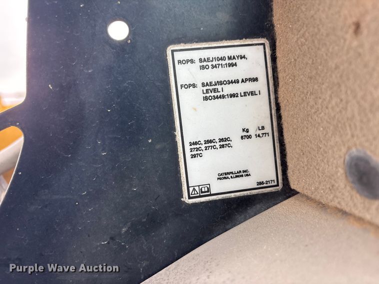 image for item FG2595 2012 Caterpillar 289C tracked skid steer loader