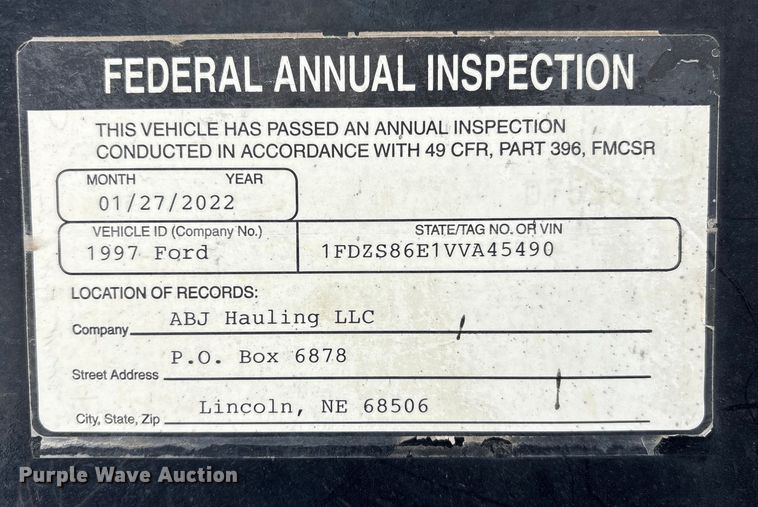 image for item FG2604 1997 Ford LT8513 dump truck