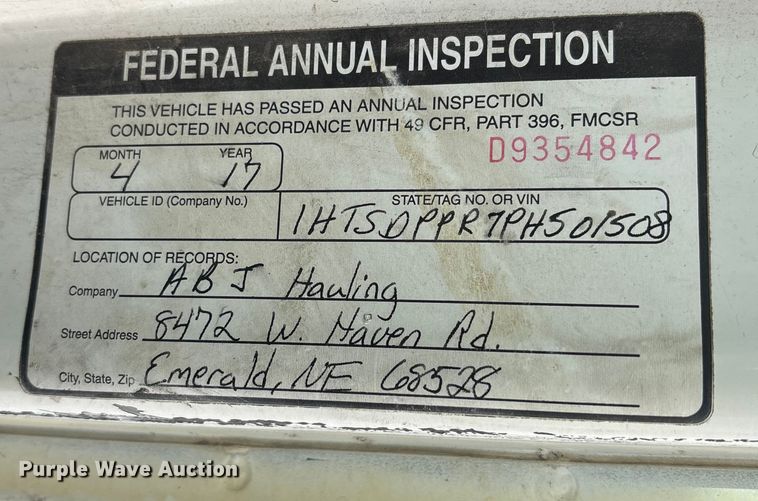 image for item FG2605 1993 International 4900 dump truck