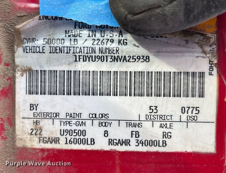 image for item FG2606 1992 Ford LT9000 Dump truck