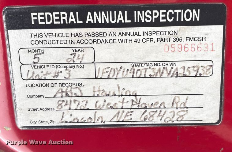 image for item FG2606 1992 Ford LT9000 Dump truck