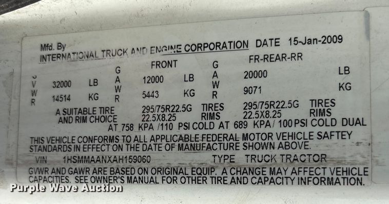 image for item FG2627 2010 International MA025 tow truck