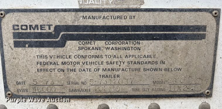 image for item FG2633 1973 Comet RDVT shipping container