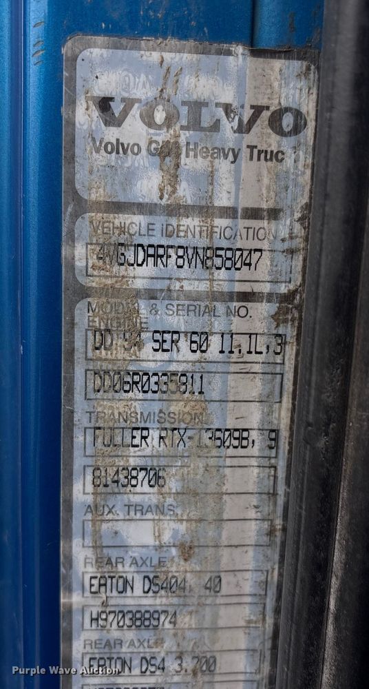 image for item FG2640 1997 Volvo WG-64T flatbed truck