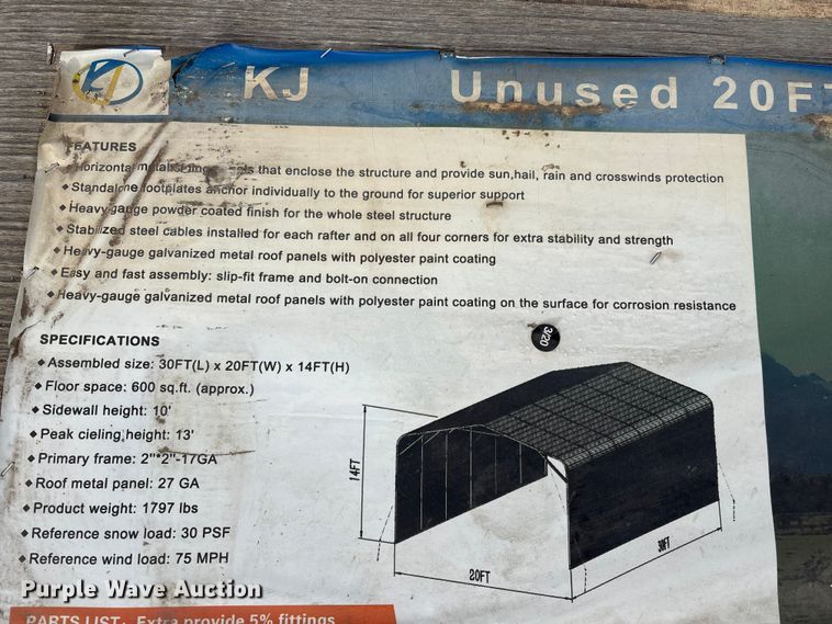 image for item FG2650 KJ K2030 metal garage