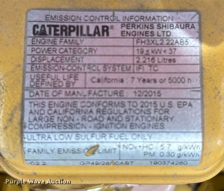 image for item FG2655 2015 Sullivan/Palatek D185P3CA4T air compressor