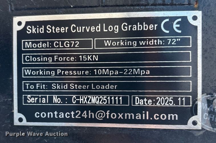 image for item FG2681 2025 Giyi CLG72 skid steer grapple bucket