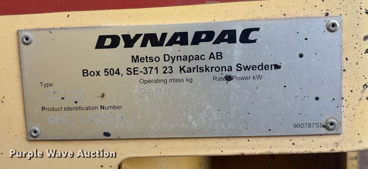 image for item FH7504 2003 Dynapac CC122 double drum vibratory roller