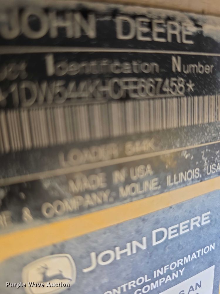 image for item FI0775 2015 John Deere 544K high lift wheel loader