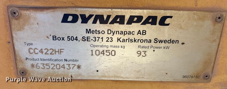 image for item FK1134 Dynapac CC422HF double drum vibratory roller