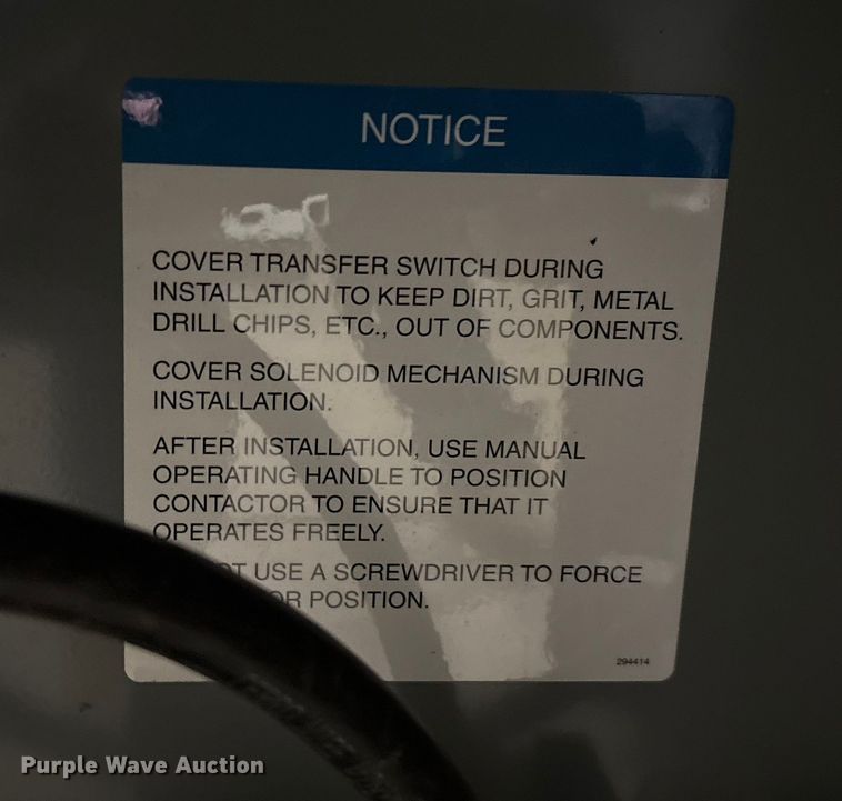 image for item FK1509 2005 Kohler KCT-AFNA-0200S transfer switch 