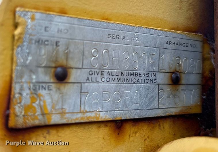 image for item FK2544 1973 Caterpillar 941 track loader