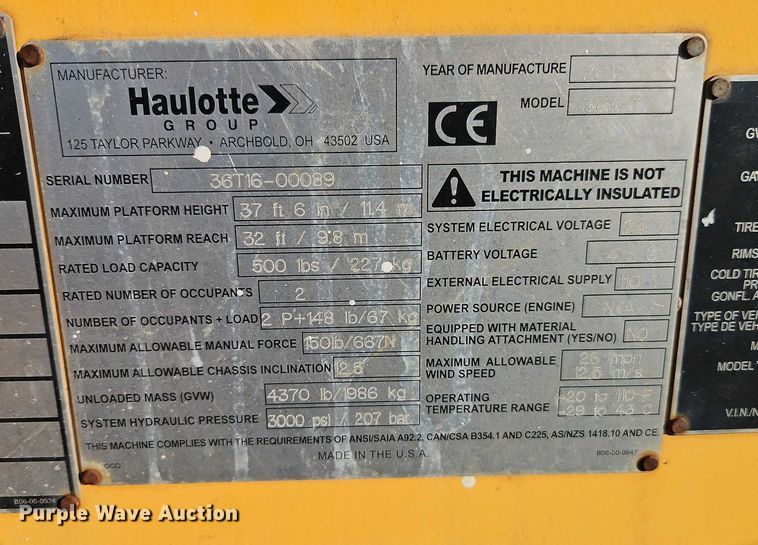 image for item FN5524 Haulotte 3632T boom lift