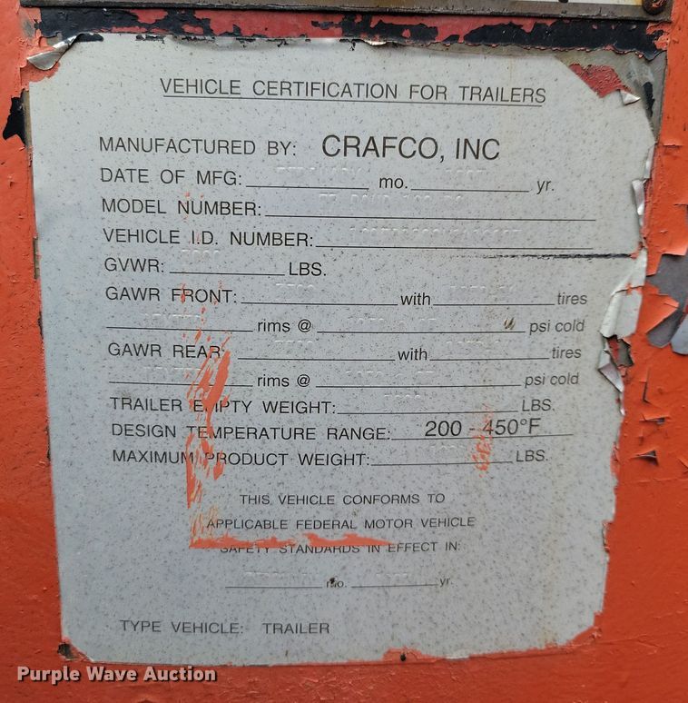 image for item NO9924 2007 Crafco pothole patcher