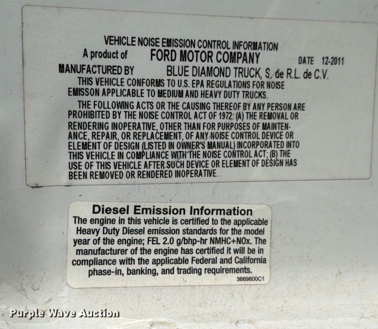 image for item YA1478 2011 Ford F750 Super Duty chipper truck