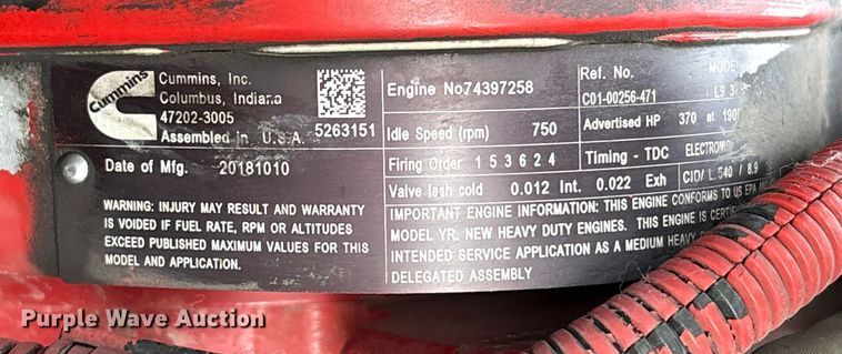 image for item YA1875 2019 Freightliner 114SD sewer jetter truck