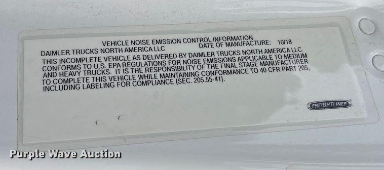 image for item YA1875 2019 Freightliner 114SD sewer jetter truck