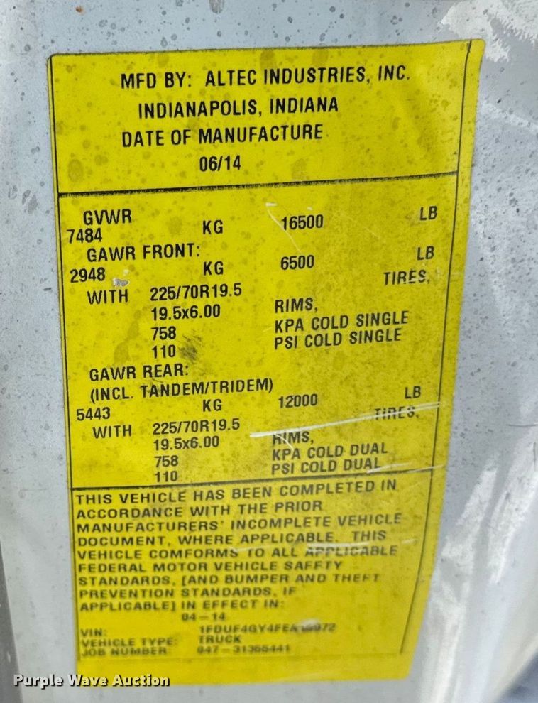 image for item YA1971 2015 Ford F450 Super Duty  bucket truck