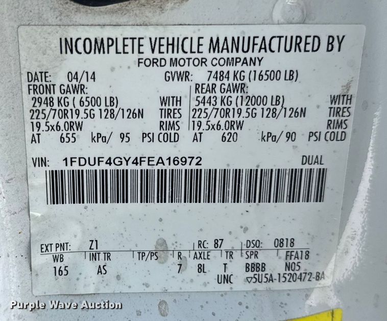 image for item YA1971 2015 Ford F450 Super Duty  bucket truck