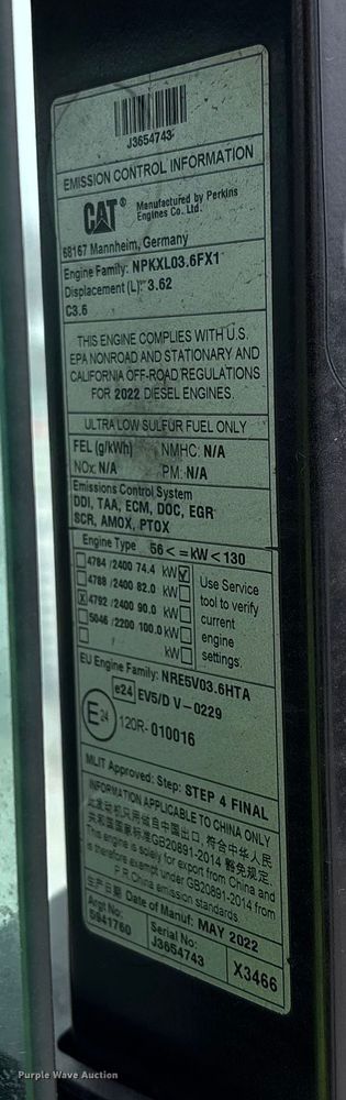 image for item YA2010 2022 Caterpillar 315 GC excavator