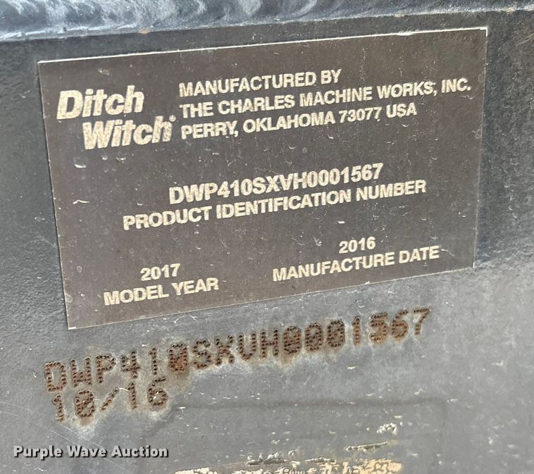 image for item YA2042 2017 Ditch Witch 410SX trencher