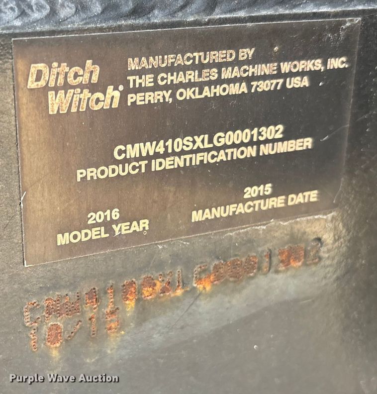 image for item YA2043 2016 Ditch Witch 410SX trencher