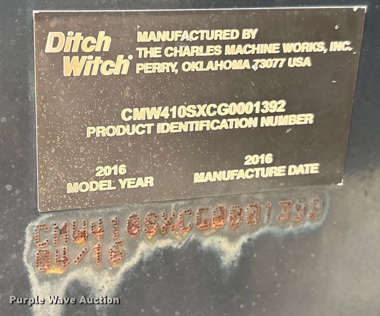 image for item YA2047 2016 Ditch Witch 410SX trencher