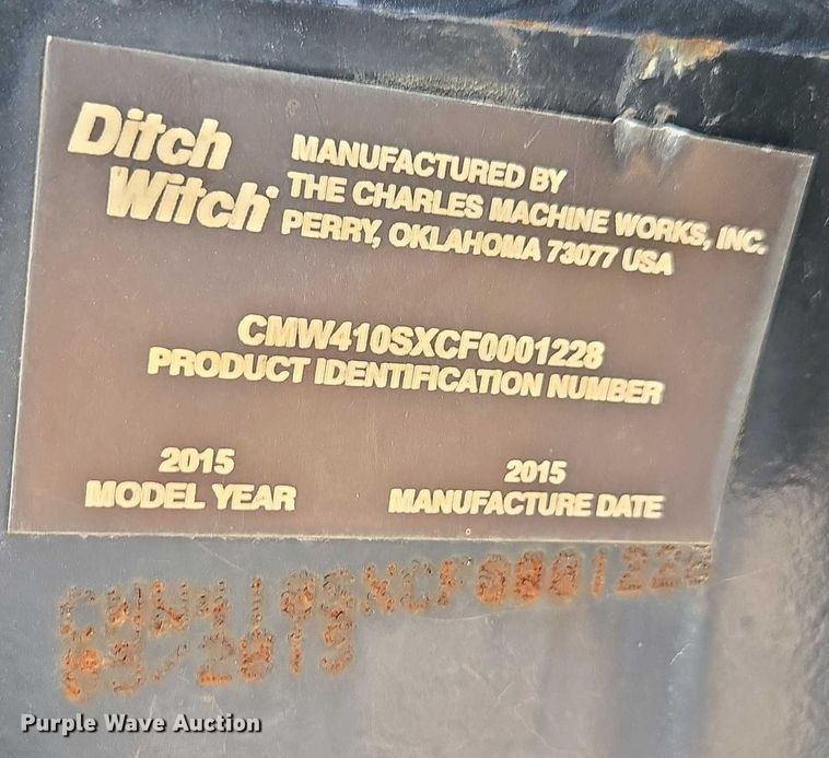 image for item YA2048 2015 Ditch Witch 410SX trencher