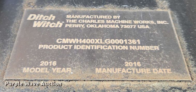 image for item YA2051 2016 Ditch Witch 410SX trencher