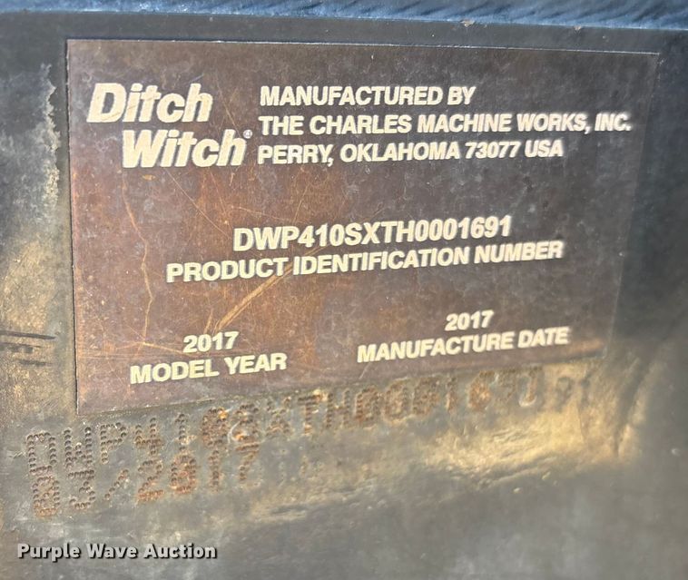 image for item YA2053 2017 Ditch Witch 410SX trencher