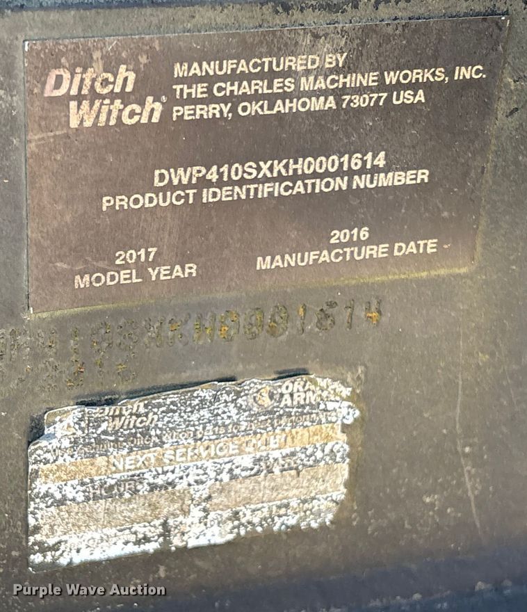 image for item YA2054 2016 Ditch Witch 410SX trencher