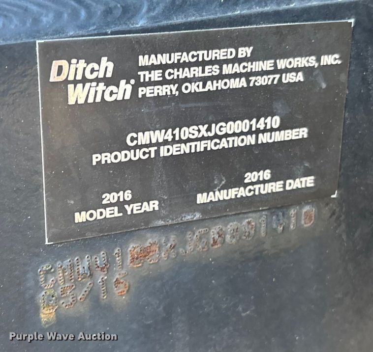 image for item YA2055 2016 Ditch Witch 410SX trencher