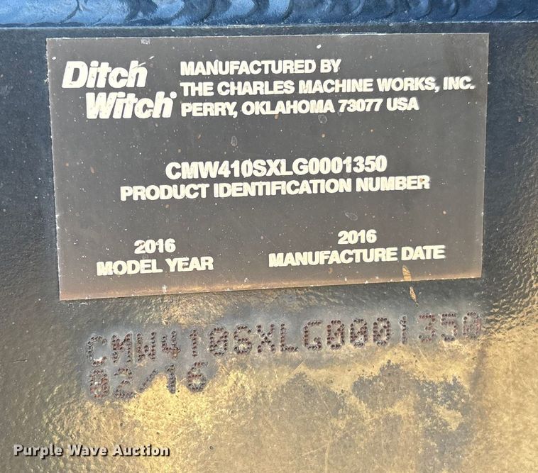 image for item YA2056 2016 Ditch Witch 410SX trencher