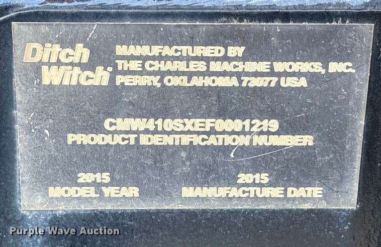 image for item YA2058 2015 Ditch Witch 410SX trencher