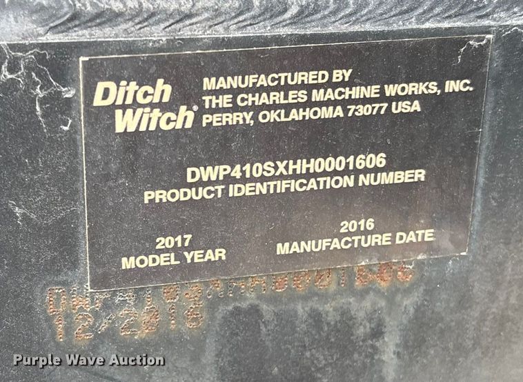 image for item YA2066 2017 Ditch Witch 410SX trencher