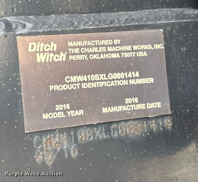 image for item YA2067 2016 Ditch Witch 410SX trencher